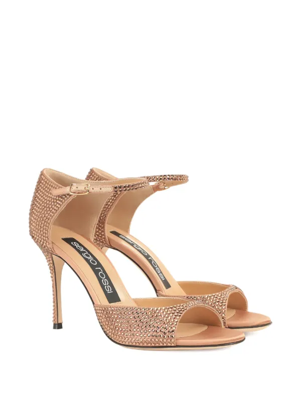 セルジオロッシ ゴディバ Sergio Rossi 75mm Godiva crystal-embellished Sandals | Neutrals