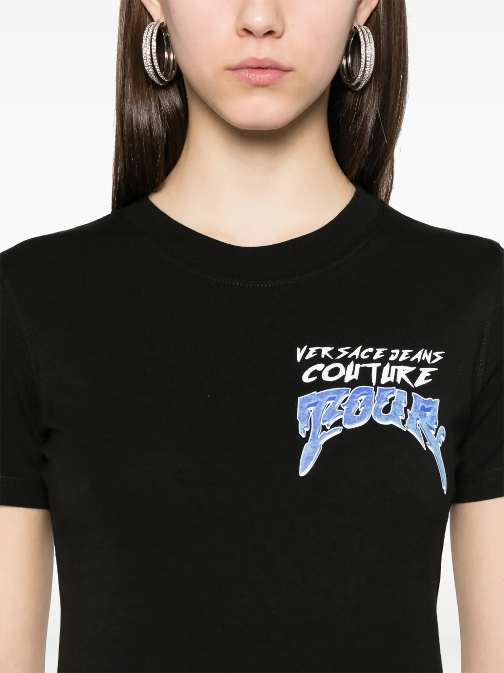 Versace Jeans Couture Logo Tour T-shirt Zwart