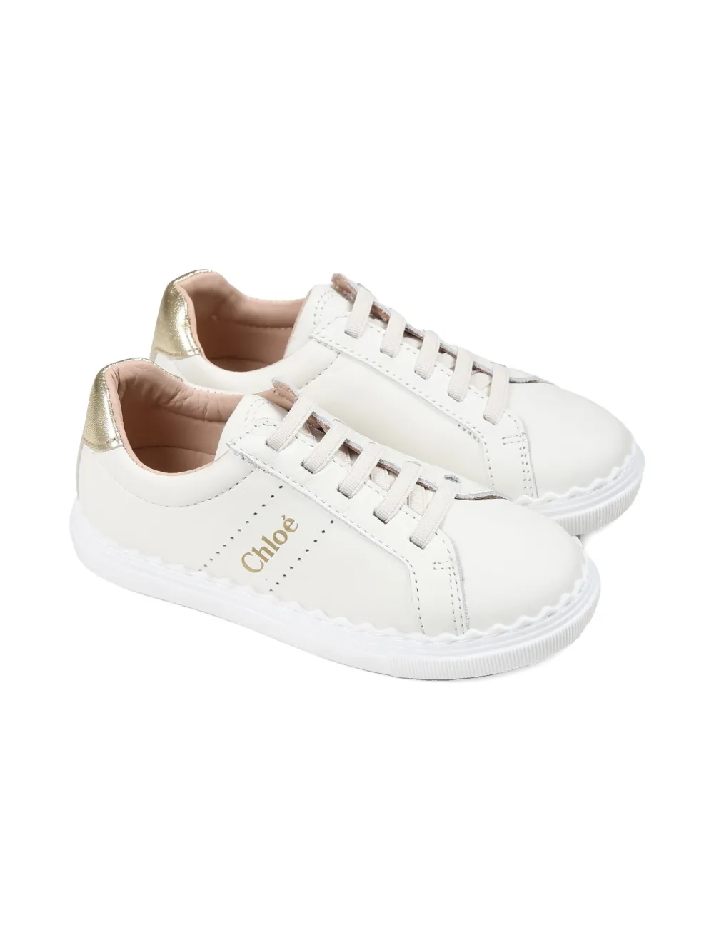 Chloé Kids Leren sneakers Wit