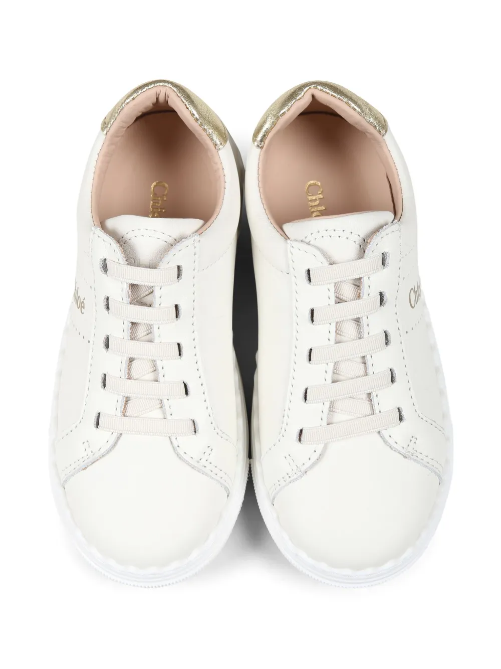 Chloé Kids leather sneakers White