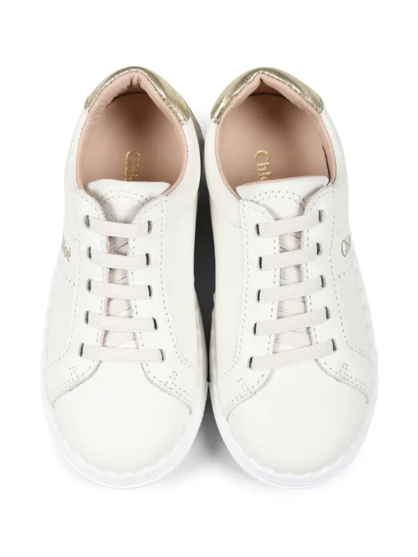 Chloé Kids Leather Sneakers | White | FARFETCH