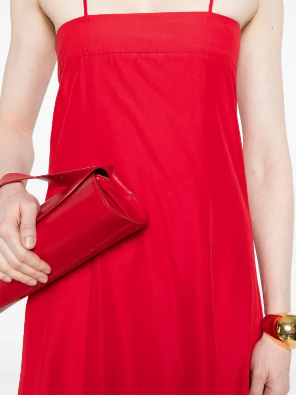 Abito Lungo Estivo Taglie Forti YUMMY BEE - Maxi Abito Con Stampa Piume Di Pavone, Scollo A V, Vita Elasticizzata, Schiena Ricamata, Lunghezza 137 Cm, Colore Rosso, 3XL - 4