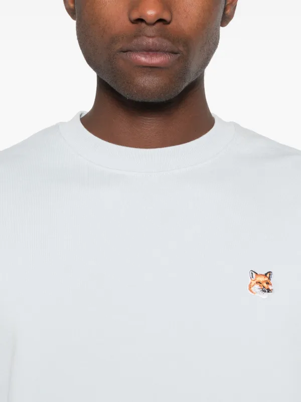 Maison Kitsuné Fox Head-patch Sweatshirt | Blue | FARFETCH RO