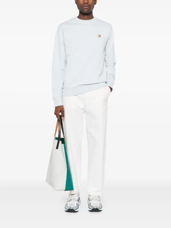Maison Kitsuné Fox Head-patch Sweatshirt | Blue | FARFETCH RO