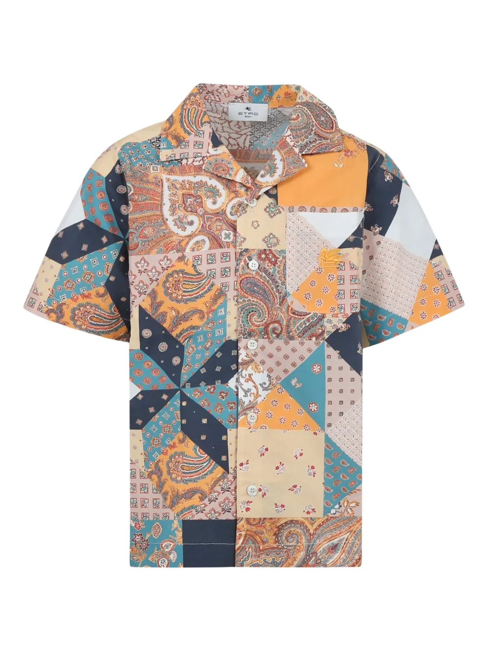 ETRO KIDS Camisa de algodão com patchwork | Rosa | Image 1