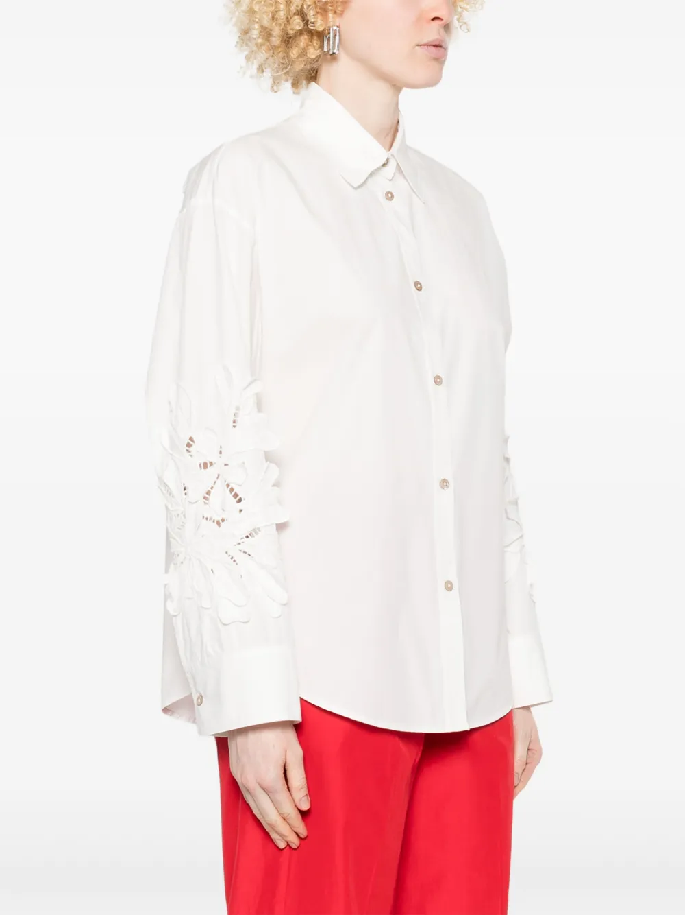 Forte Shirt met kanten detail Wit