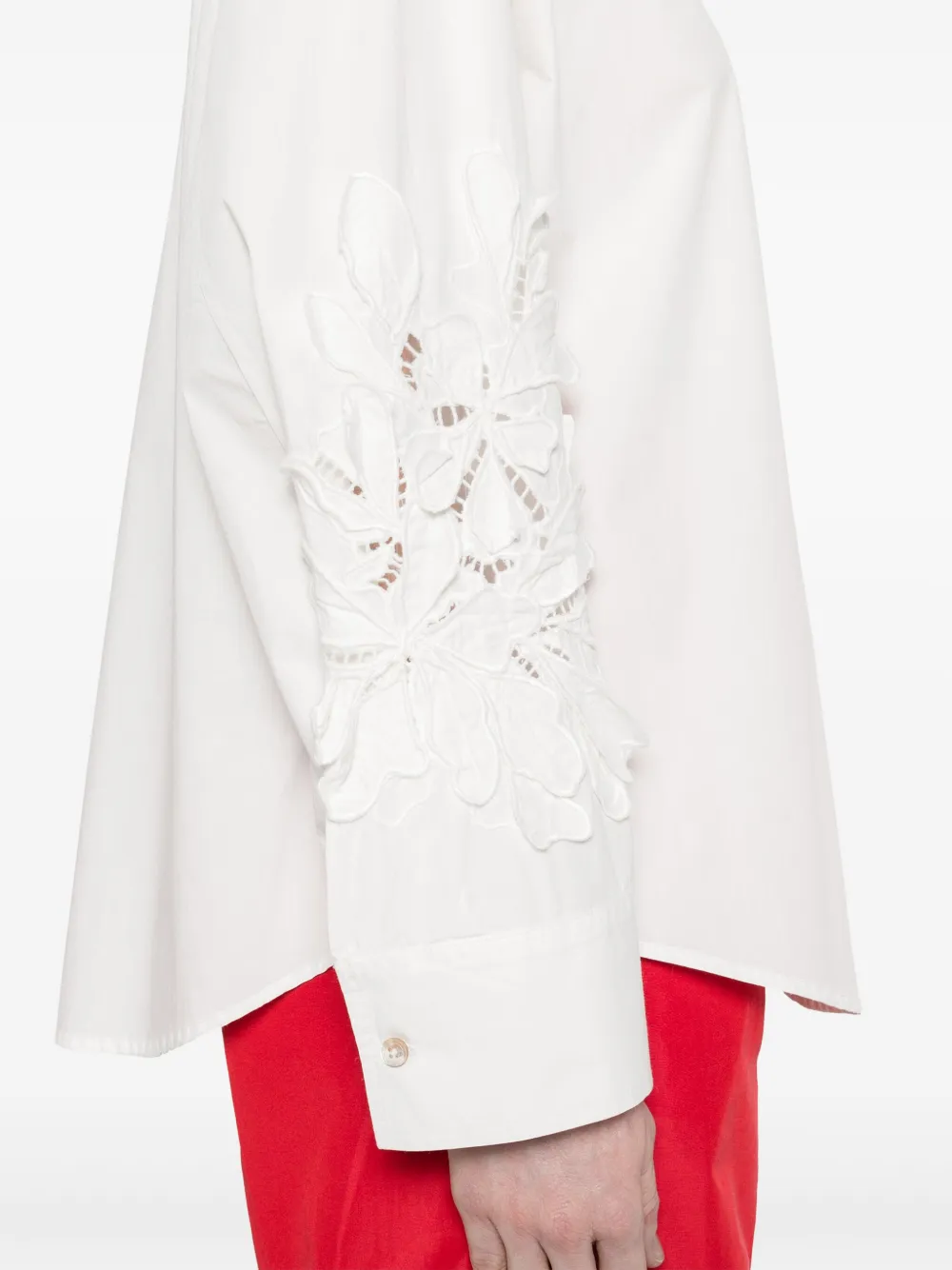 Forte Shirt met kanten detail Wit