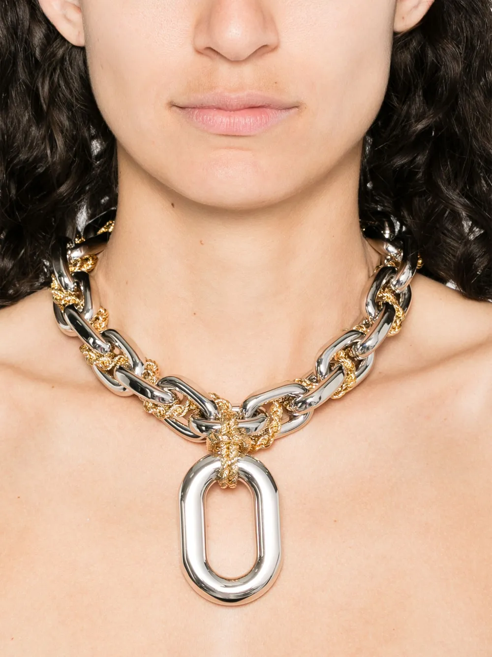 Rabanne Paco chain necklace - Zilver