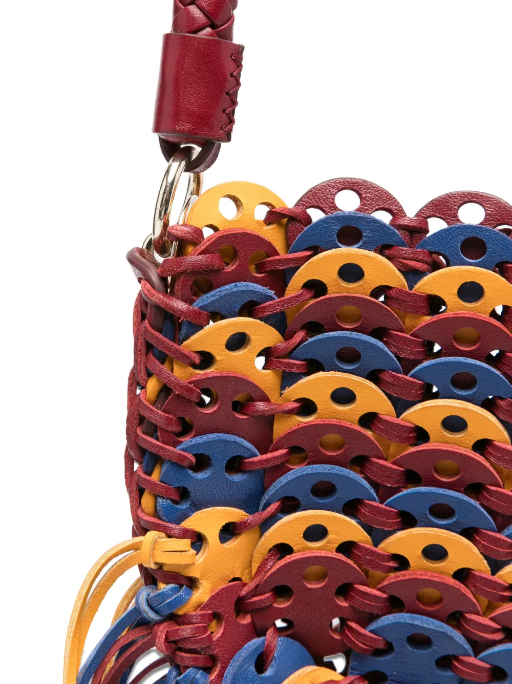 Rabanne Leren schoudertas Rood