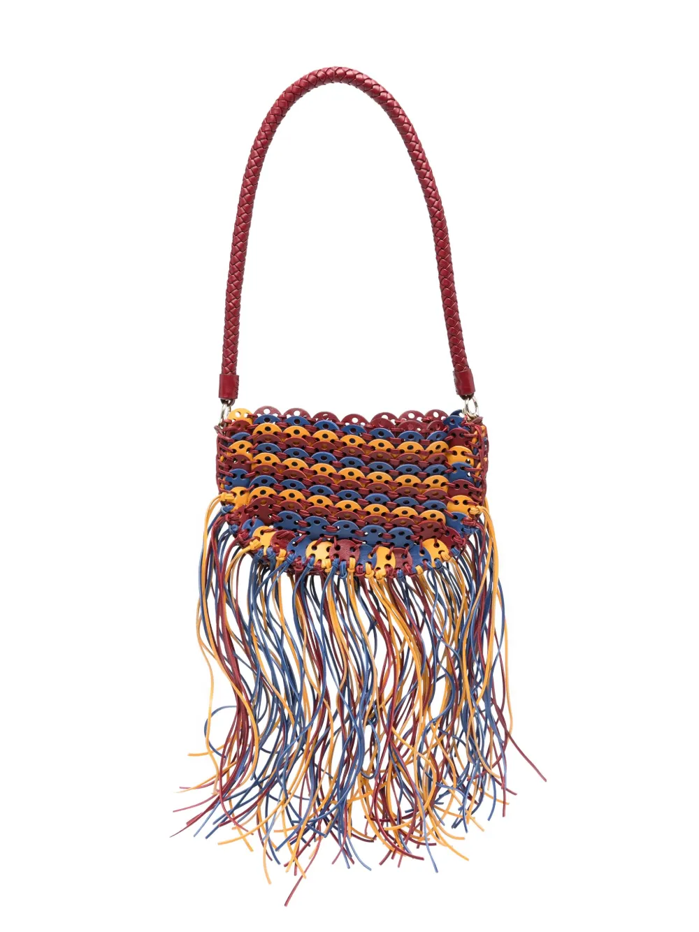 Rabanne fringed leather shoulder bag | Red | Image 1