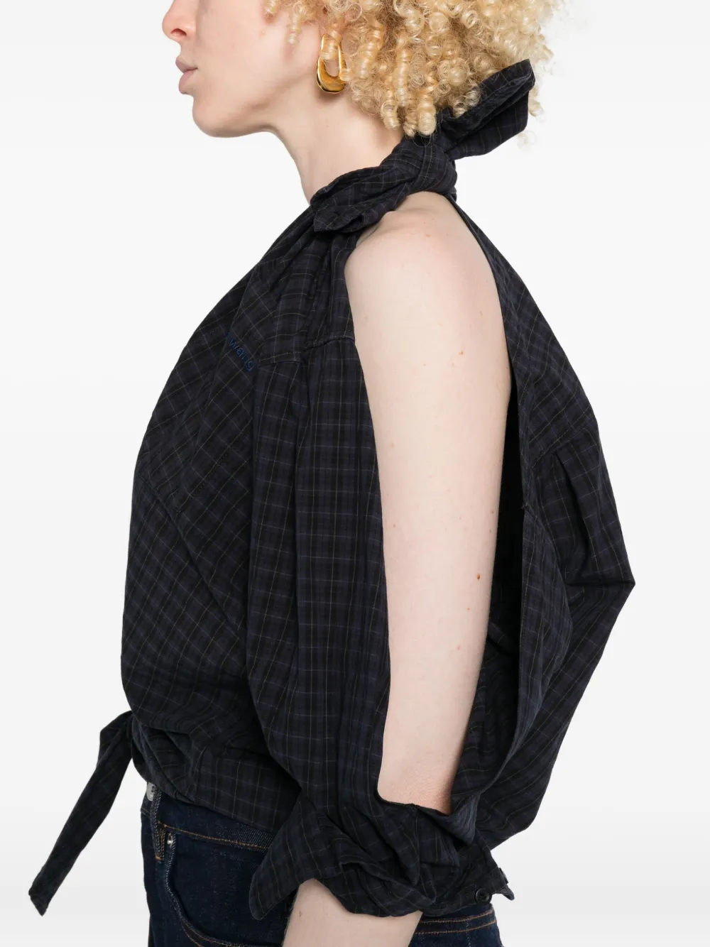 Alexander Wang Knotted Button Down Shirt Clothing In Blue