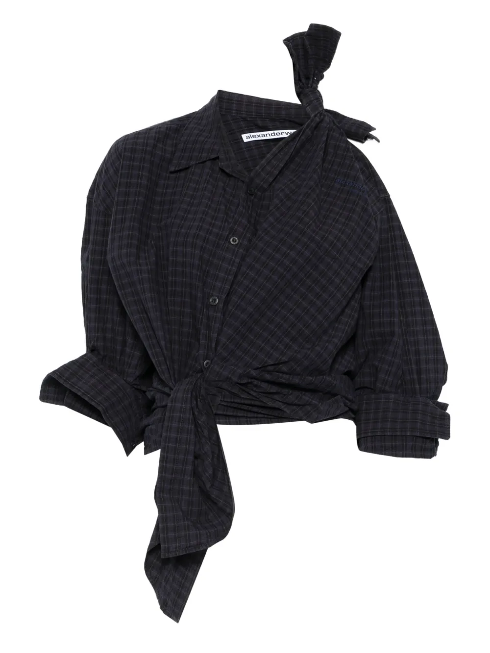 Alexander Wang knotted plaid shirt | Blue | Image 1