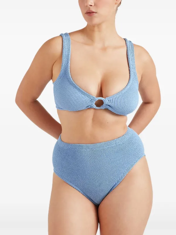 【関税込み】Hunza G ネイビー＆ホワイト Nadine ビキニ Hunza G Nadine Bikini Set in Navy & White Stripe | FWRD