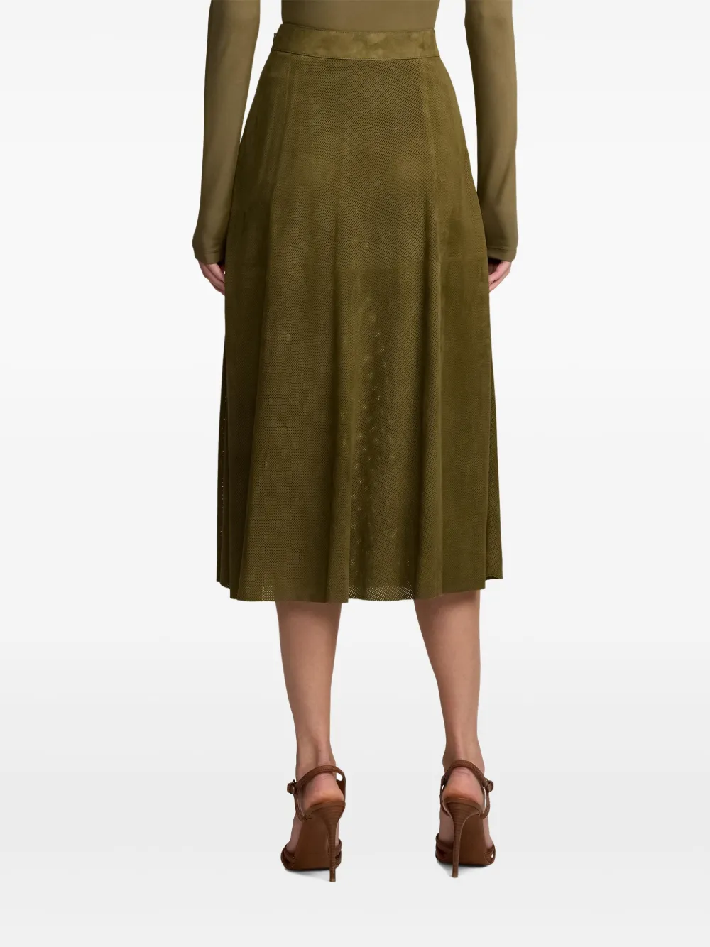 Shop Polo Ralph Lauren Kinsley Midi Skirt In Green