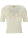 Alessandra Rich ruffle T-shirt - White