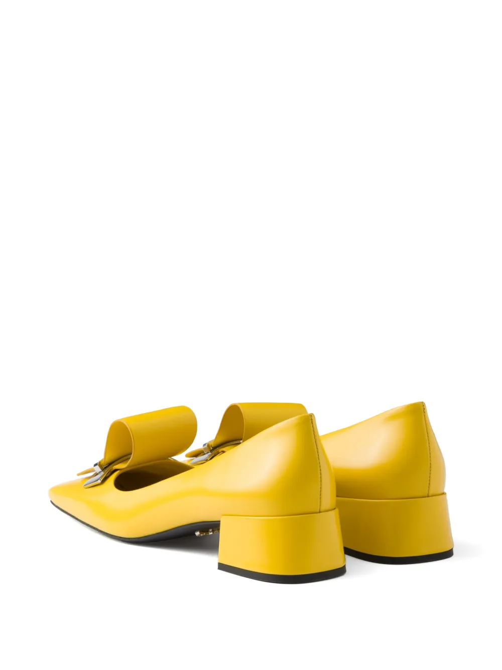 Prada 35mm brushed-leather pumps Yellow