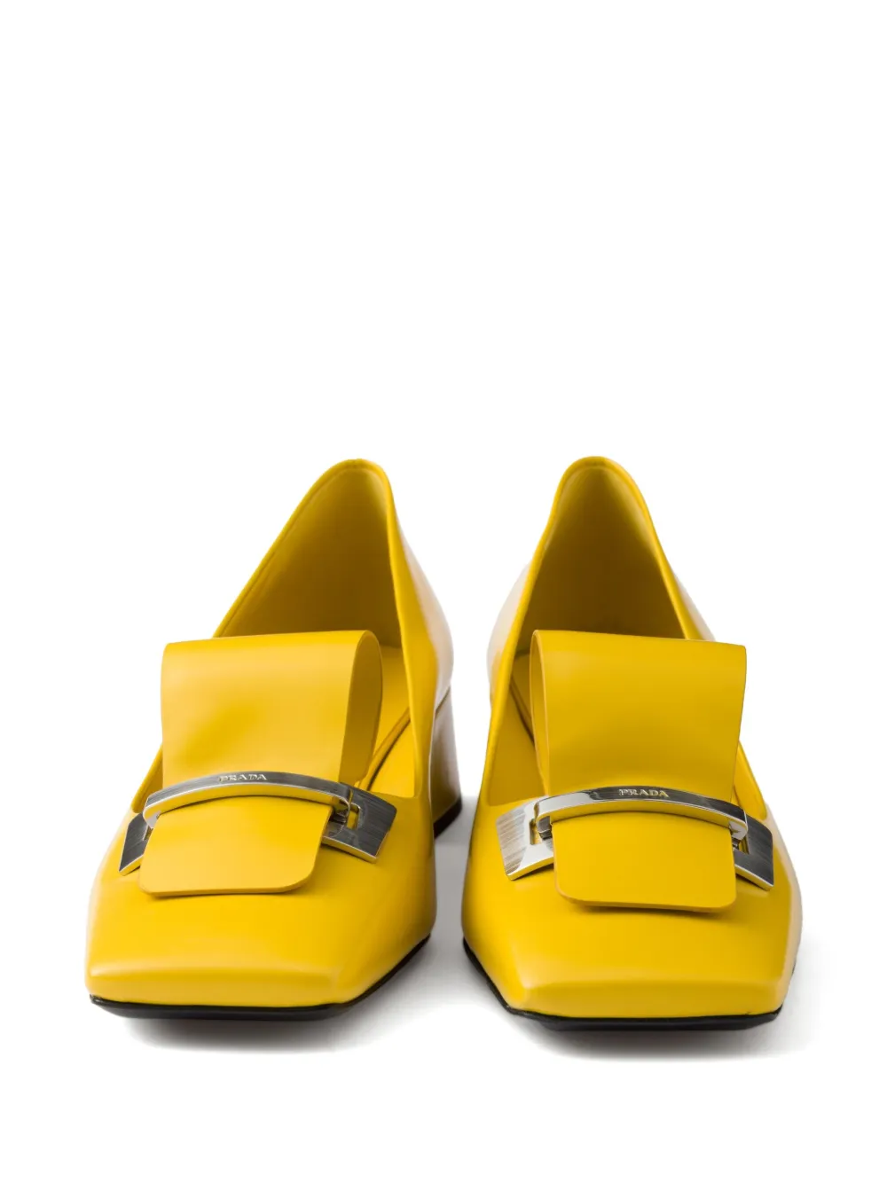 Prada 35mm brushed-leather pumps Yellow