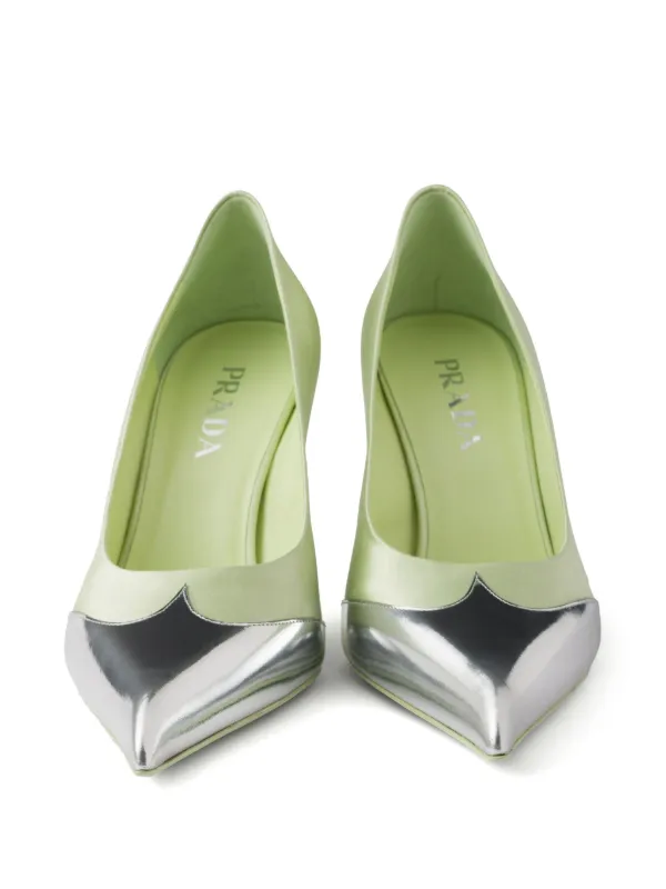 パンプス PRADA DARK GREEN LEATHER PUMPS Prada Shoes Authentic Green Leather Platform Pumps Loafers