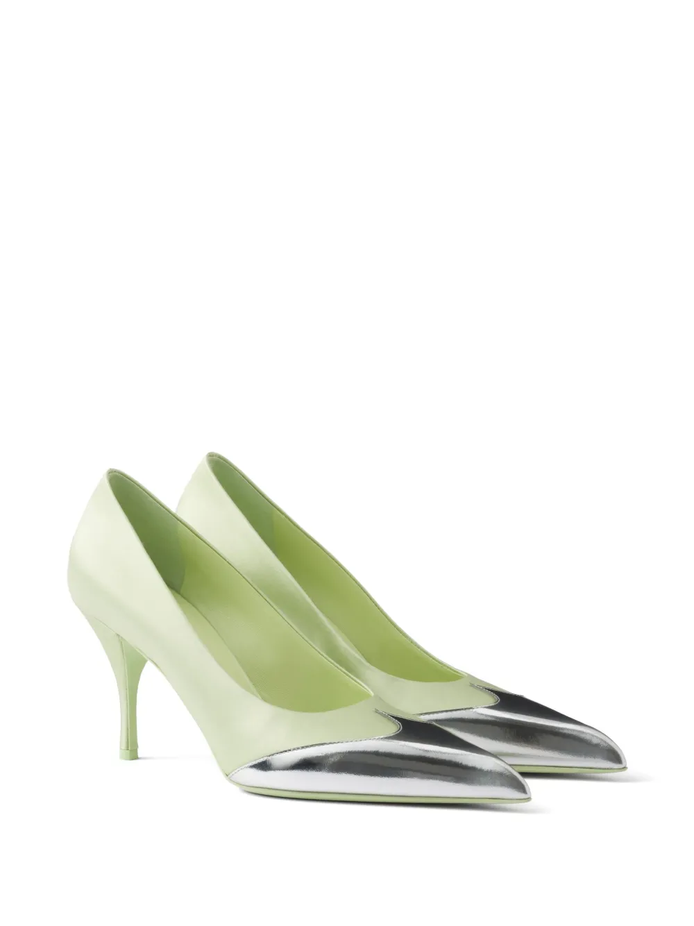 Prada 85mm pumps met satijnen afwerking - Groen