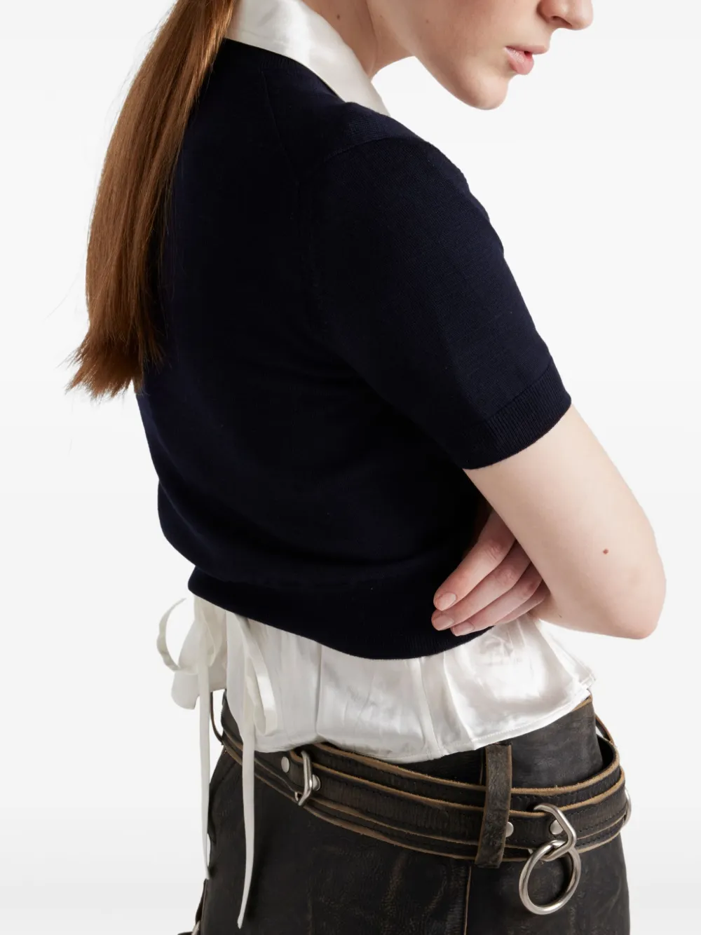 ミニスカート PRADA SS25 Black wool mini skirt (P138XGSOOO477 F0002) Miniskirt in Wool and Crinoline PRADA | Blondie Shop