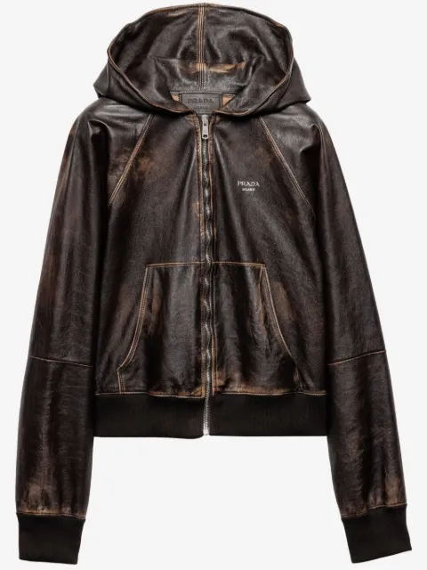 Prada hooded leather jacket