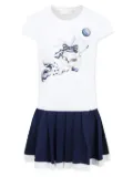 Monnalisa graphic-print dress - White