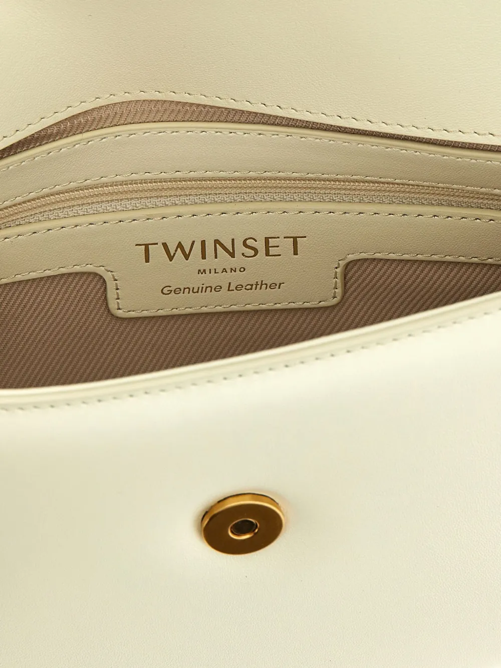 TWINSET Amie leren schoudertas Wit
