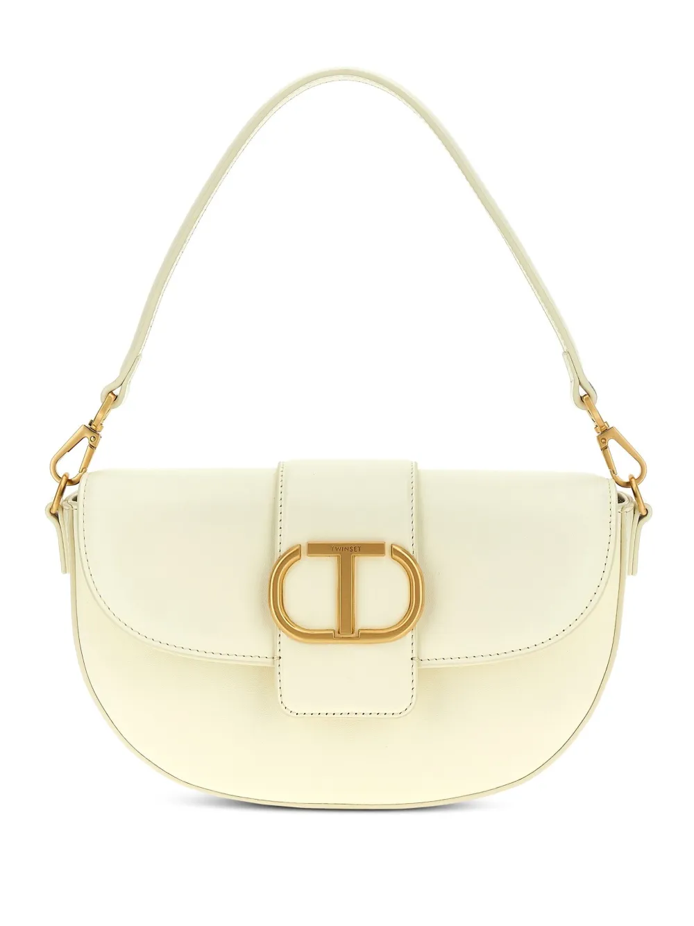 TWINSET Amie leren schoudertas Wit