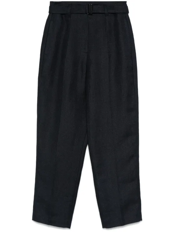 Brunello Cucinelli Linen Trousers in Blue