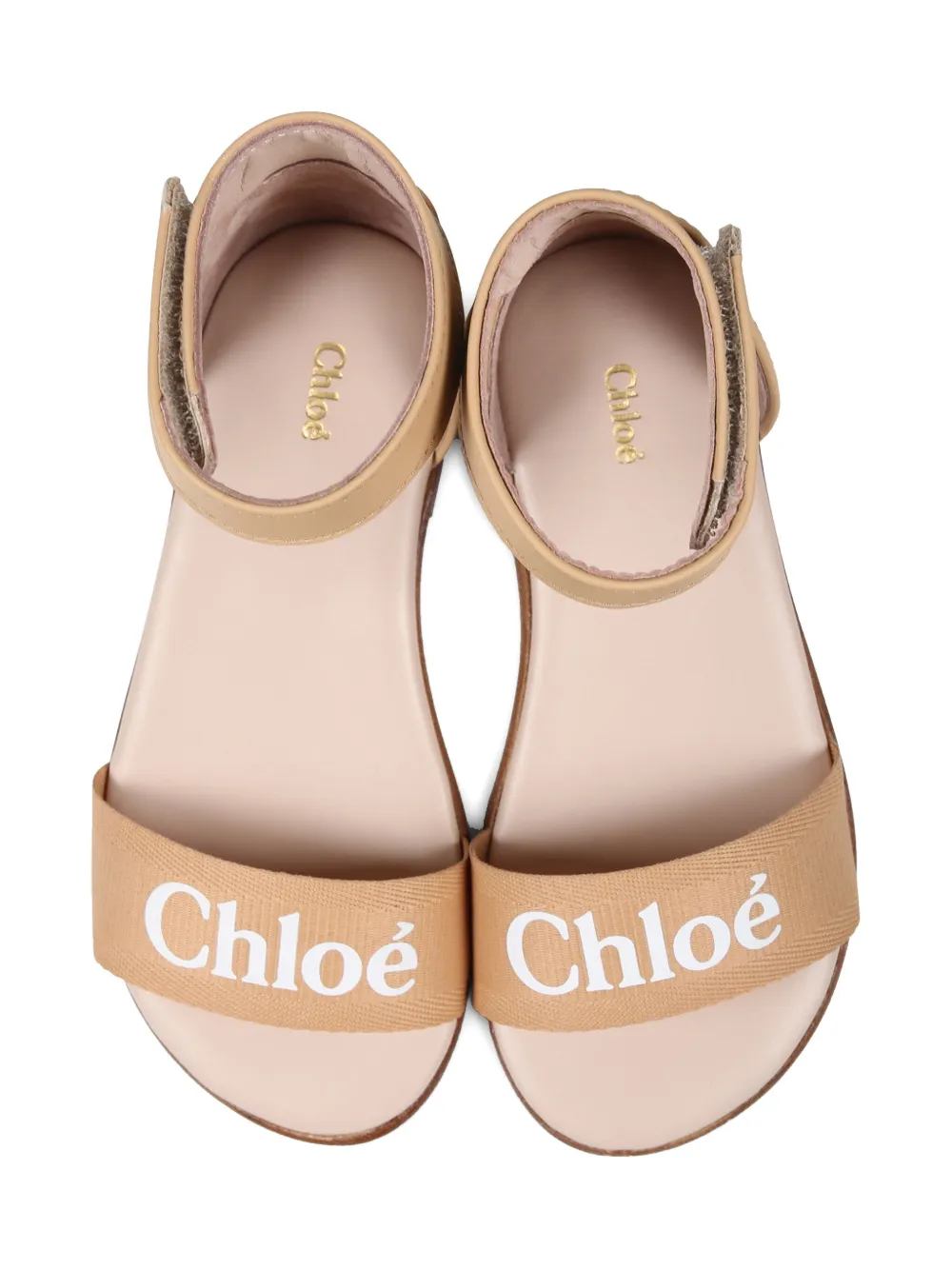 Chloé Kids logo-print sandals Pink