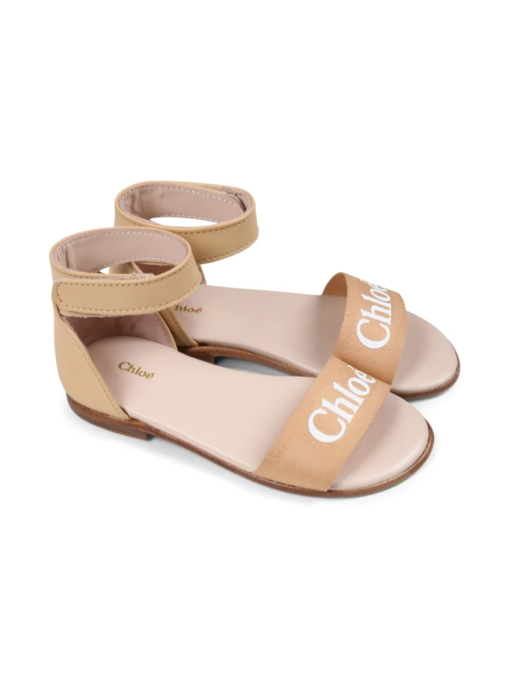 Chloé Kids logo-print sandals Pink