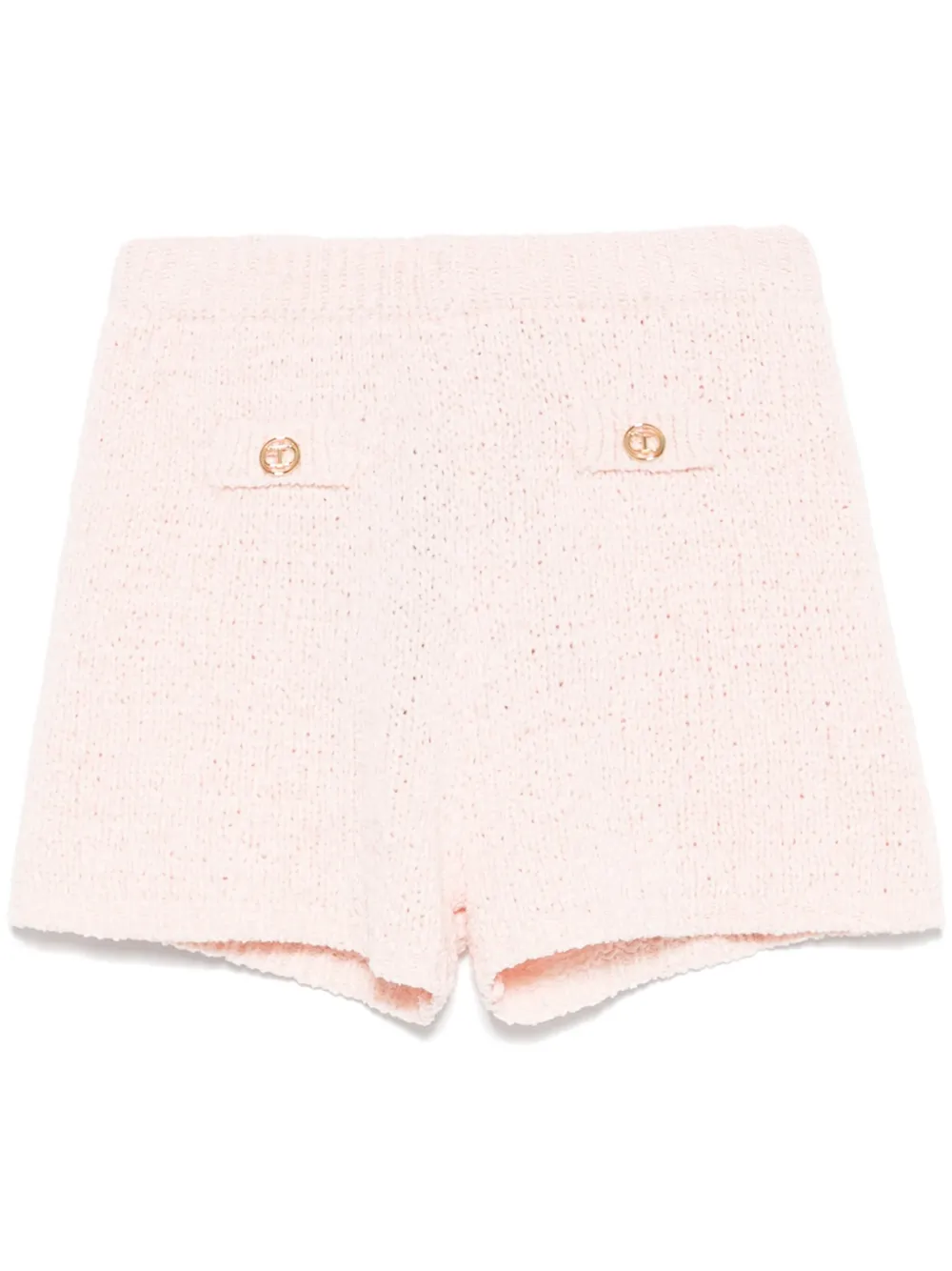 Oval T-buttons knitted shorts