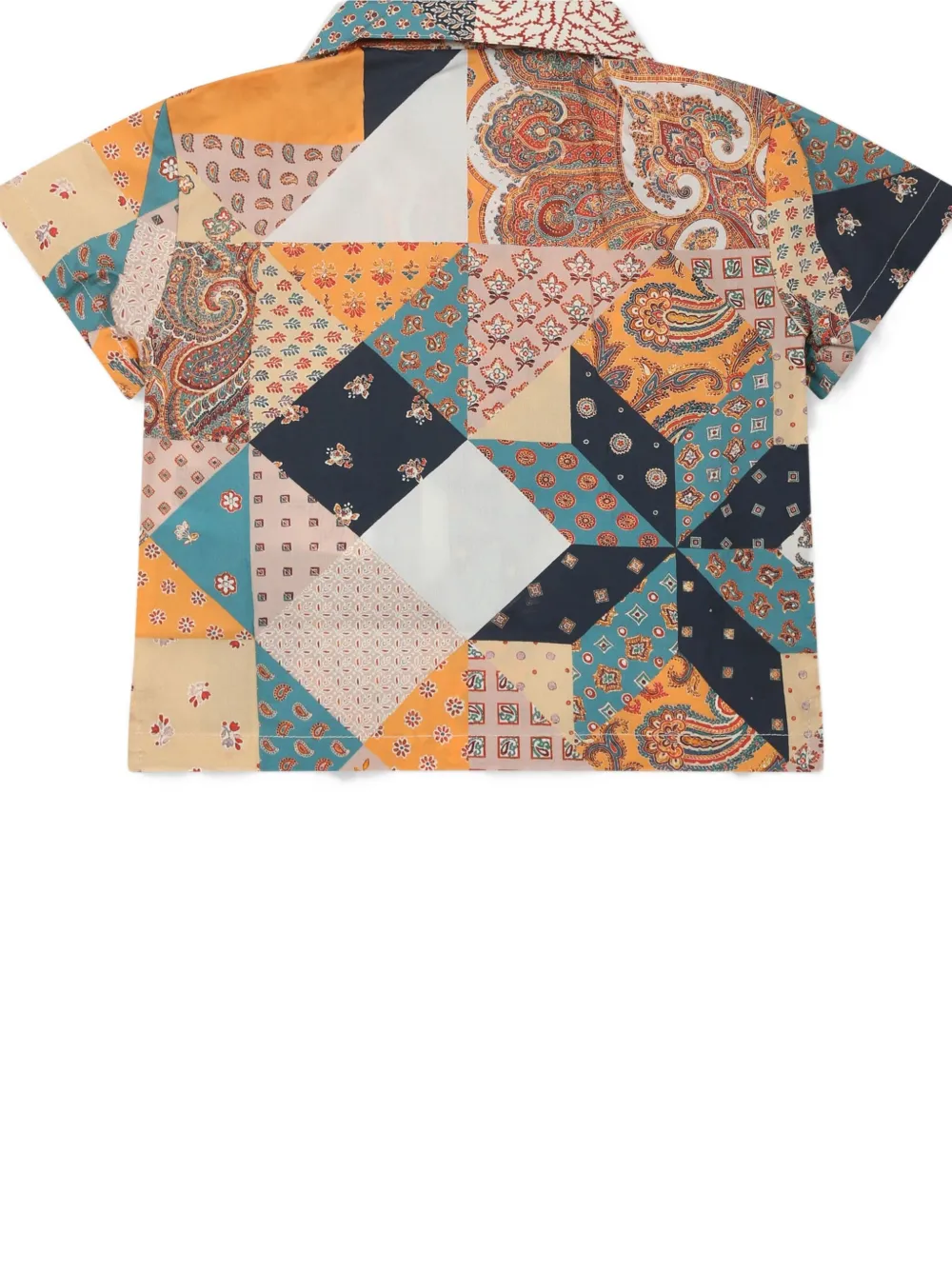 ETRO KIDS Katoenen shirt met patchwork Roze