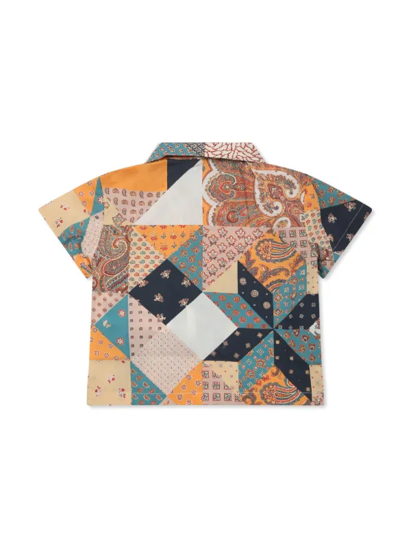 ETRO KIDS パッチワーク シャツ | ピンク | FARFETCH JP