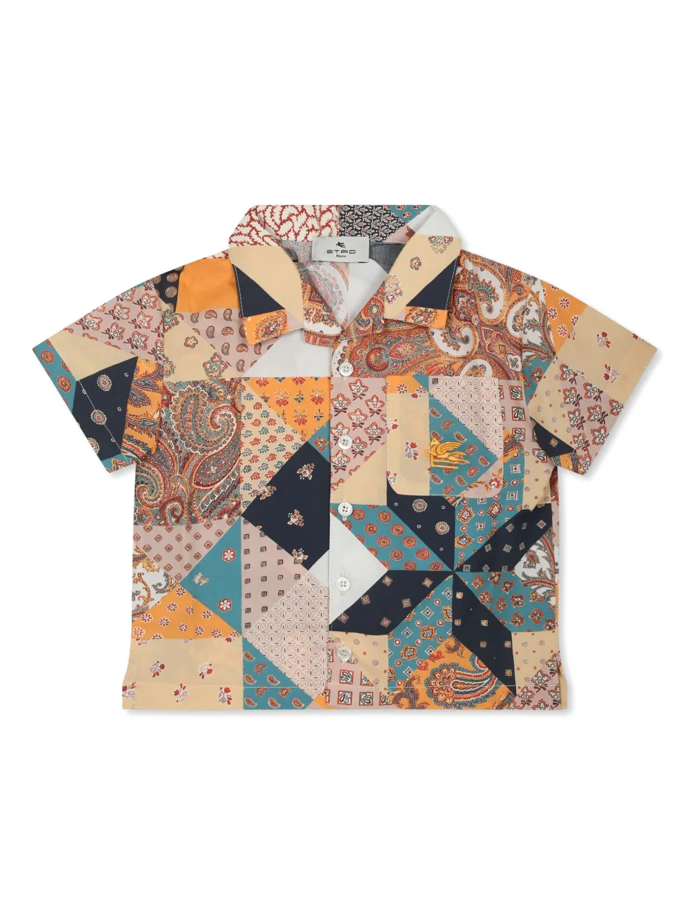 ETRO KIDS Camisa de algodão com patchwork | Rosa | Image 1