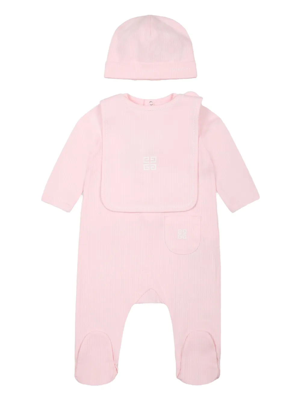 Givenchy Logo-print Babygrow Set In 粉色