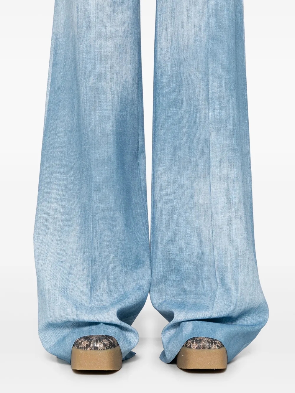 Ermanno Scervino Broek met denim print Blauw