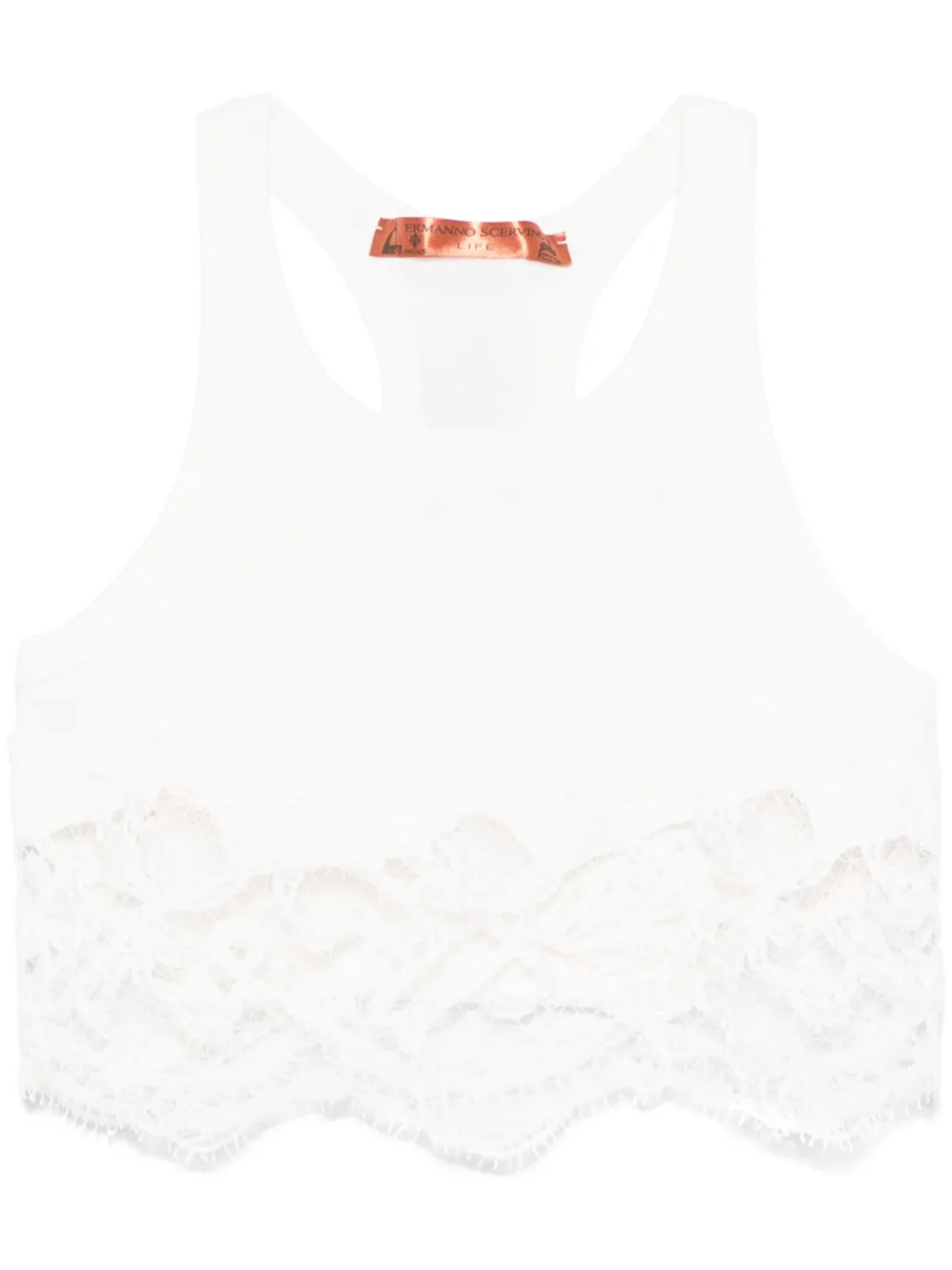 lace-detail crop top