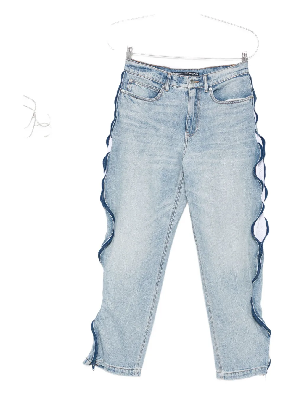 Alexander Wang Jeans met mesh vlak en ritsdetail Blauw