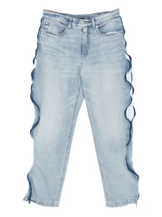 Alexander Wang zip-detail perforated-panel Jeans | Blue | FARFETCH