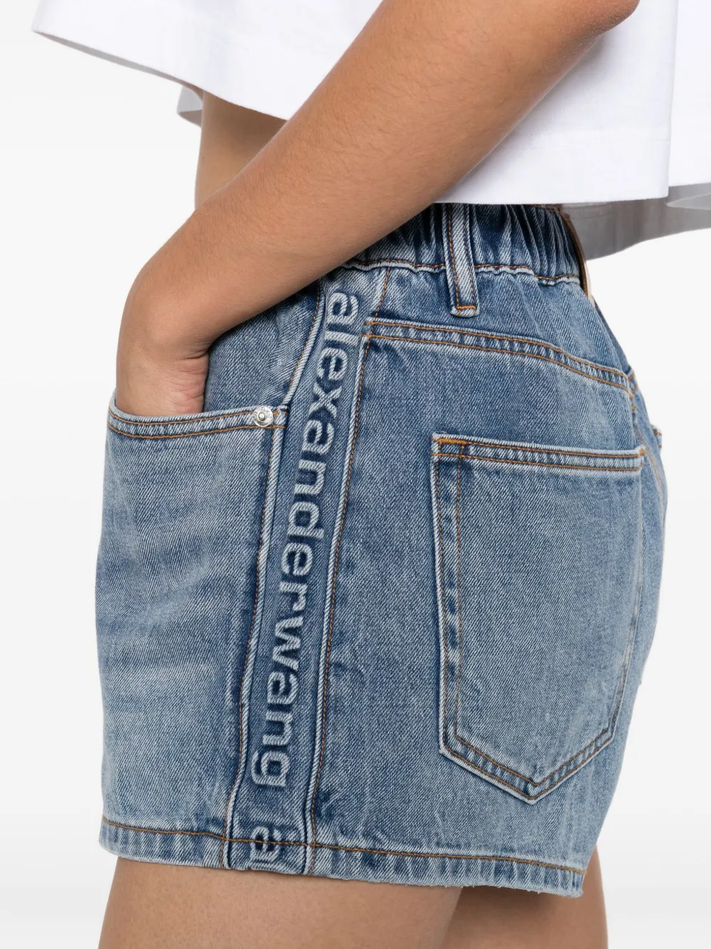 Alexander Wang Marathon denim shorts Blauw