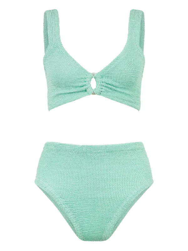 【Hunza G】Nadine シアサッカー ビキニセット Hunza G Nadine シアサッカー ビキニ | ブラック | FARFETCH JP