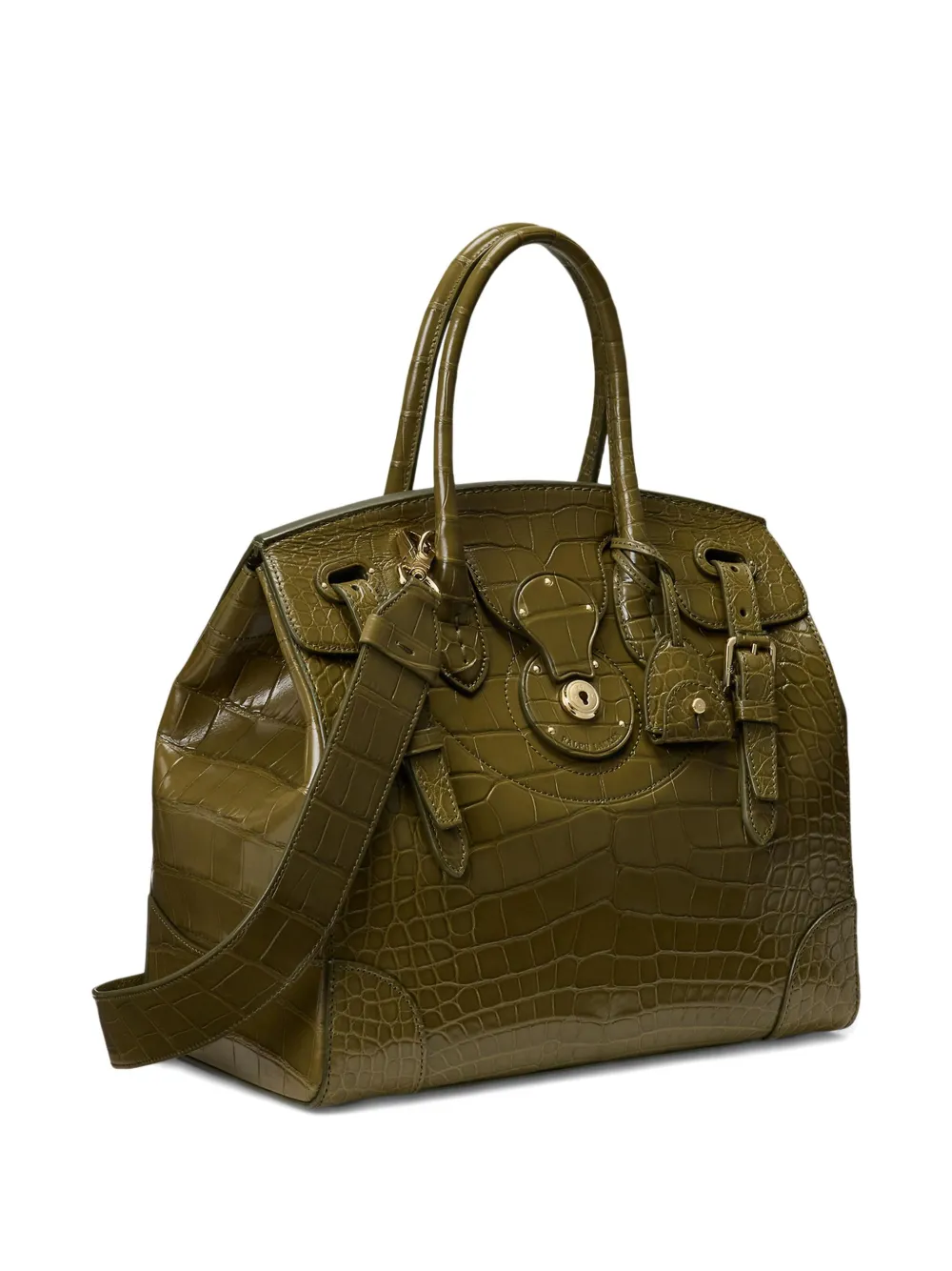 Ralph Lauren Collection croco-embossed tote bag Groen