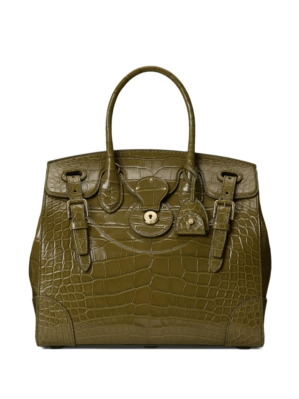 Ralph Lauren Collection croco-embossed tote bag Groen