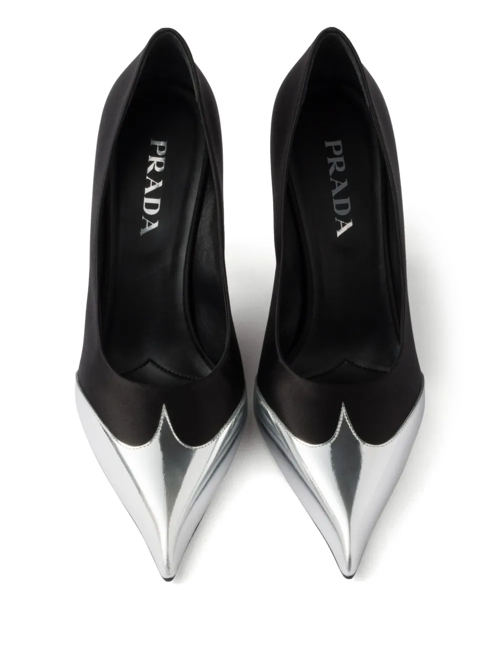 Prada 85mm pumps met satijnen afwerking Zwart