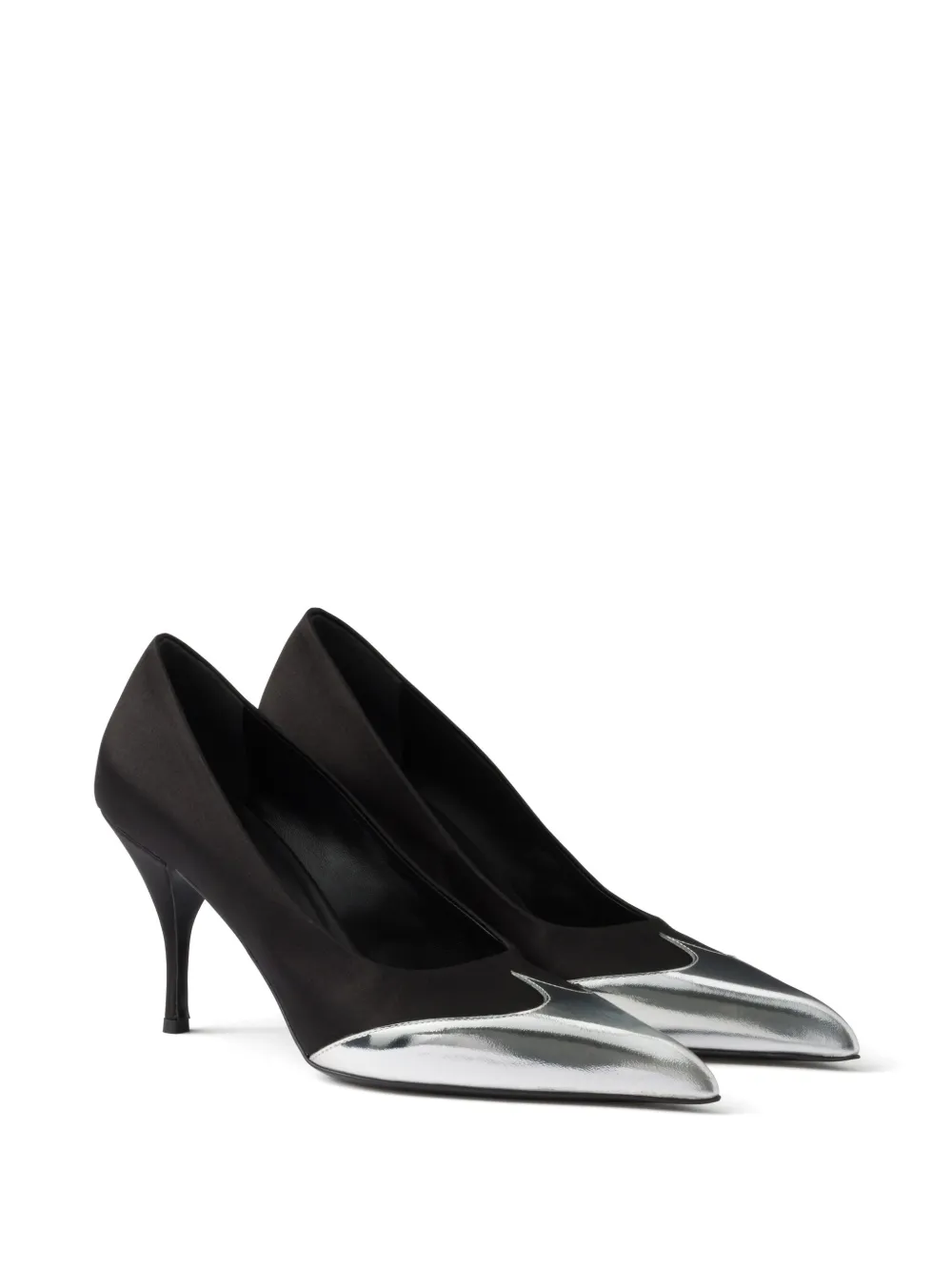 Prada 85mm pumps met satijnen afwerking Zwart