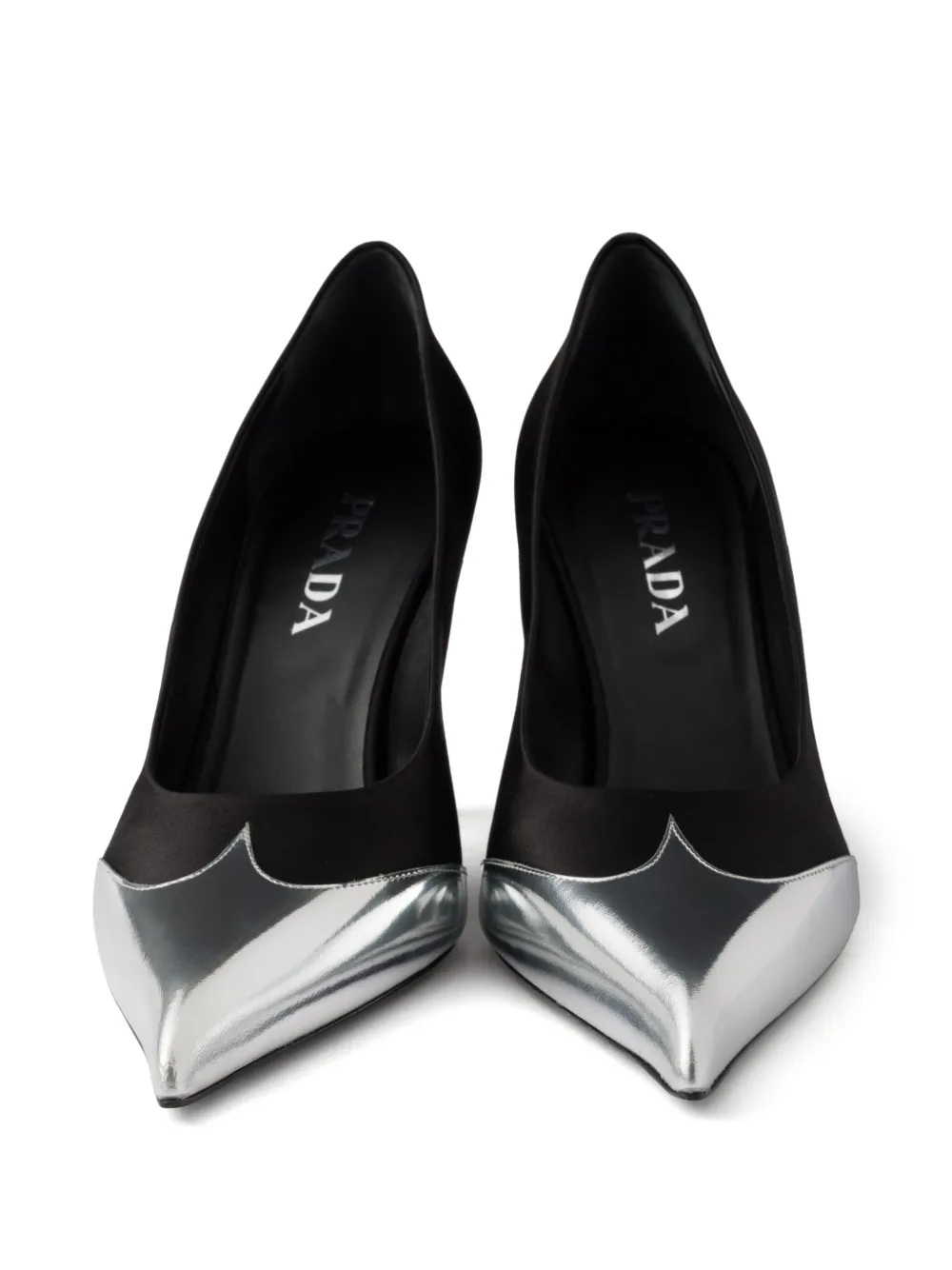 Prada 85mm pumps met satijnen afwerking Zwart