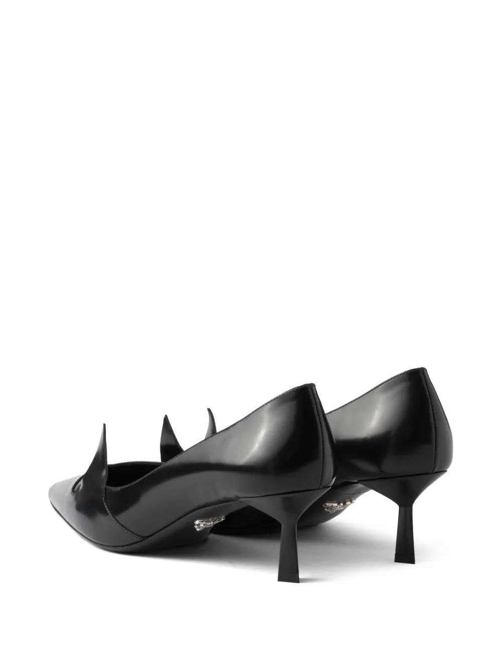 Prada 55 mm tweekleurige pumps van geborsteld leer Zwart