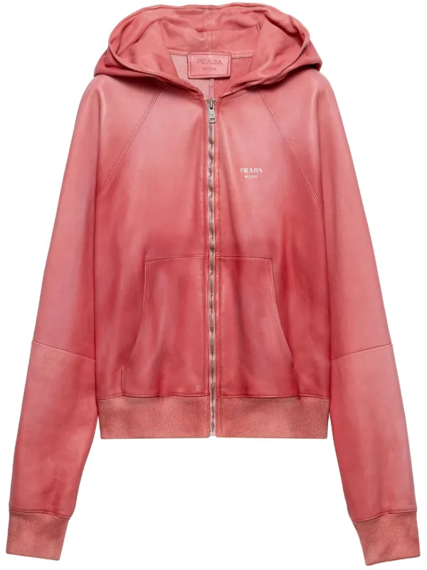 Prada フーデッド レザージャケット | ピンク | FARFETCH JP