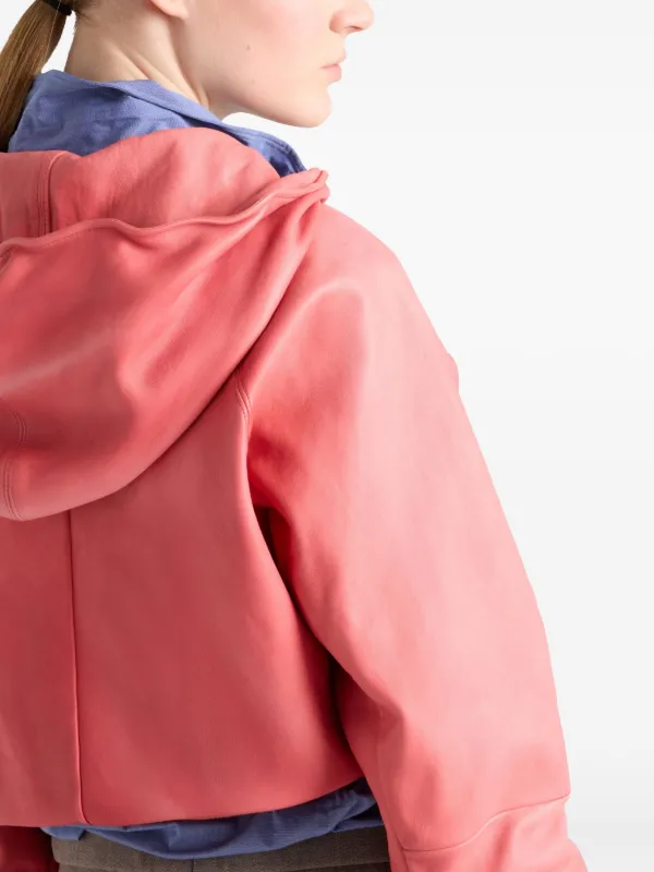 Prada フーデッド レザージャケット | ピンク | FARFETCH JP Prada フーデッド レザージャケット | ピンク | FARFETCH JP